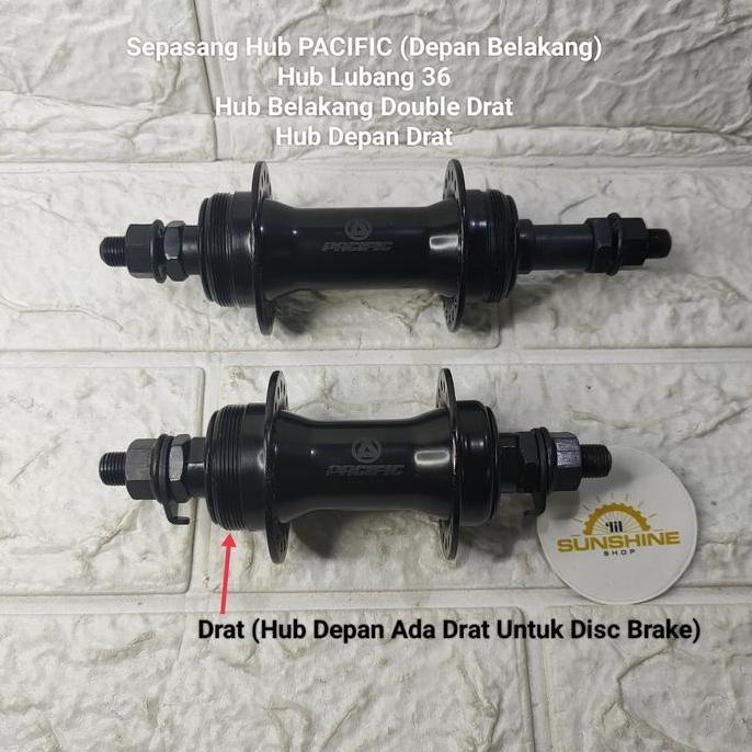 Hub DRAT Depan Belakang Bos PACIFIC Lubang Ruji 36 Hole 14G Sepeda MTB FEDERAL Lipat Seli Untuk Rem 