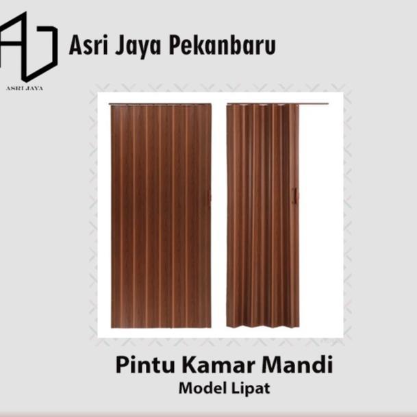 Pintu Kamar Mandi Lipat PVC / Folding Door / Pintu Polos PVC Set (Khusus Daerah Luar PEKANBARU, Hara