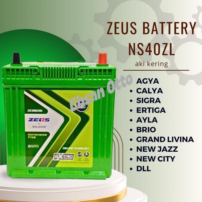 SUKU CADANG MOBIL AKI ZEUS MOBIL HONDA NEW CITY, JAZZ, NEW JAZZ, FREED NS40ZL AKI KERING KUALITAS OE
