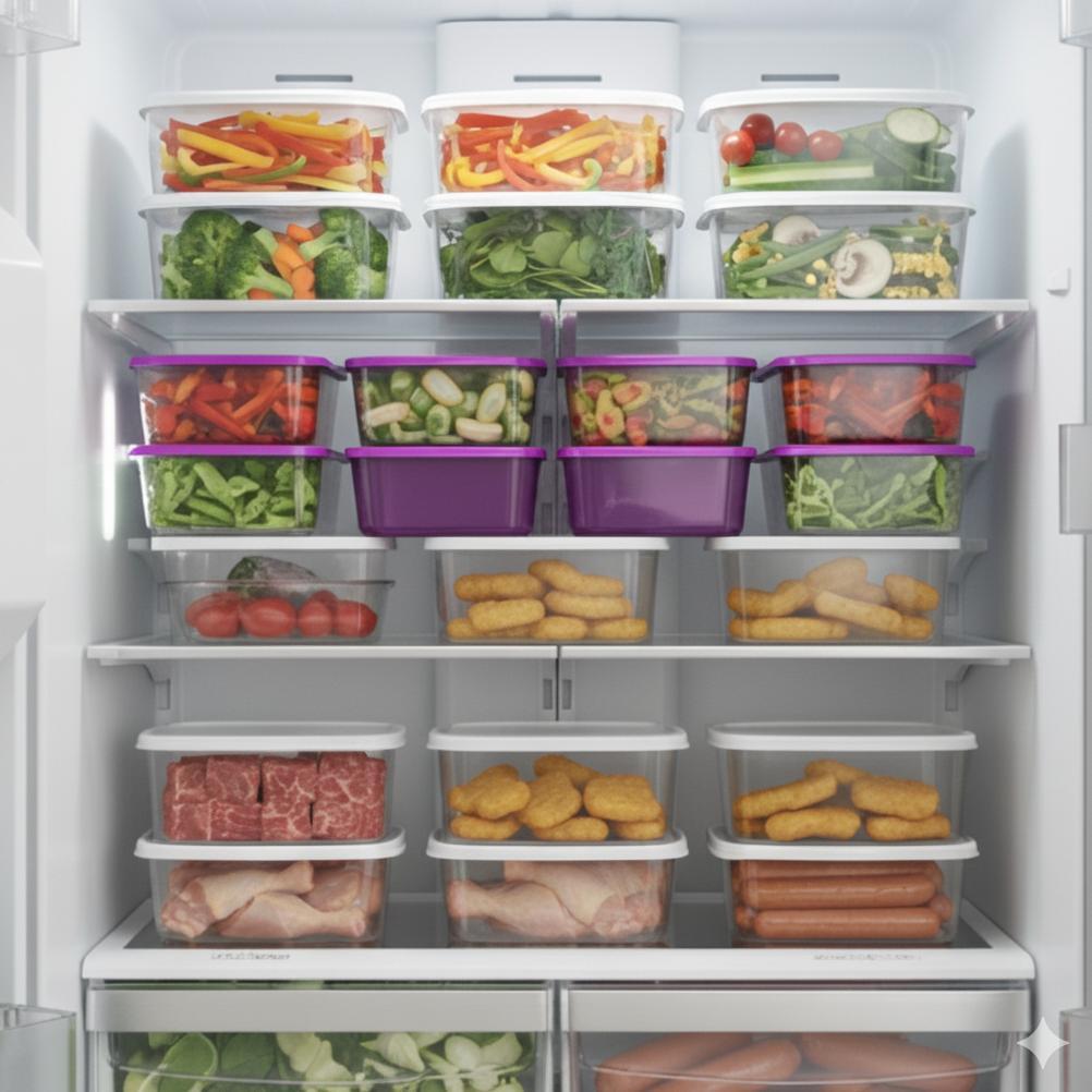 FOOD KONTAINER TOPLES PLASTIK BENING KULKAS SET CALISTA RUMOI 12PCS TOPLES KULKAS TEMPAT KOTAK WADAH