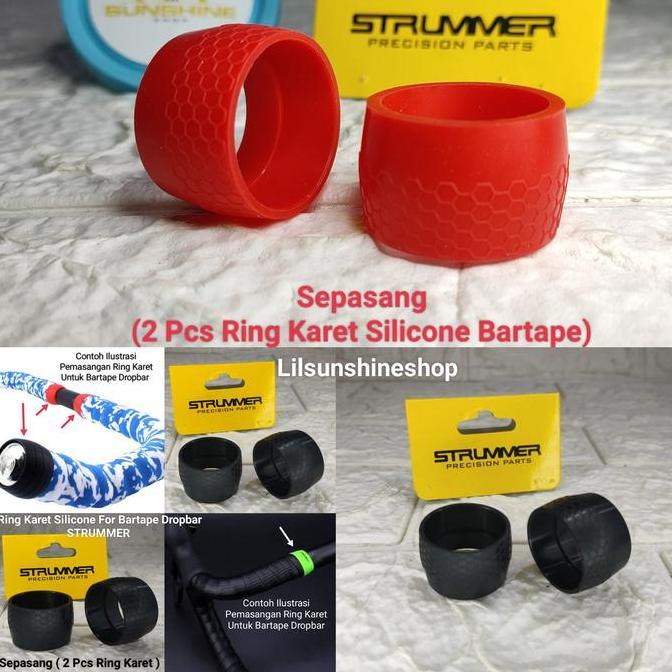 Ring Karet Silicone Bartape STRUMMER Bar Tape Stang Dropbar Sepeda Balap Roadbike Gravel Jumlah 2 Bj