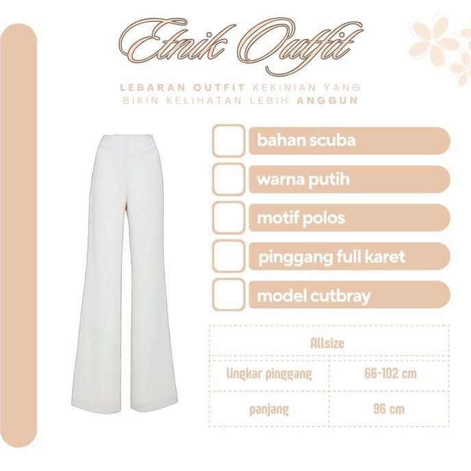 Outfit Lebaran Kondangan (Tunik Outer Brokat + Manset Hitam + Celana Cutbray + Hijab) OOTD LI167