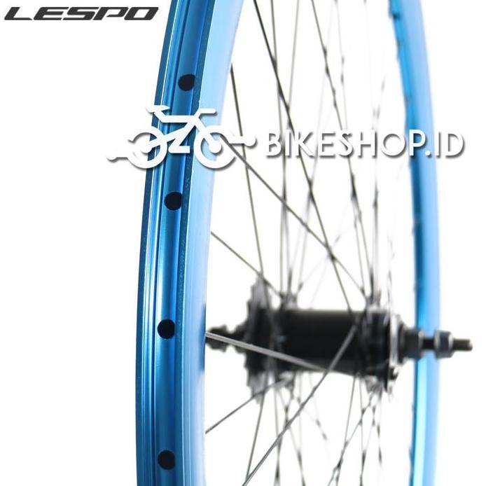 Velg Set Sepeda 700C 5CM BIRU BELAKANG TORPEDO / DEPAN Alloy Rims Roda Siap Jadi Fixie Balap Road Bi