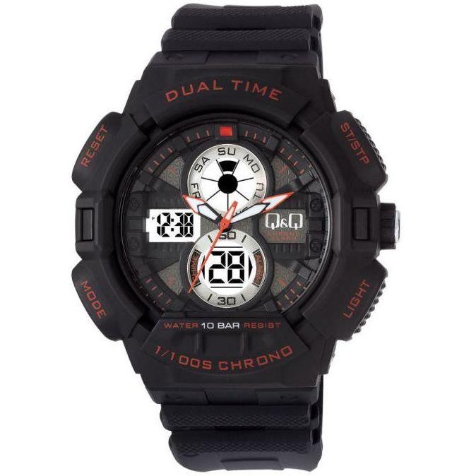 Q&Q QQ Analog Digital Jam Tangan Pria Hitam GW81J002Y Original