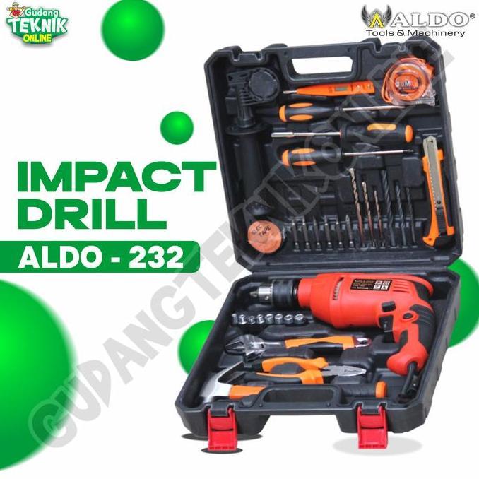 WALMERA Mesin Bor 13mm ALDO 232 Set 32 Pcs / Mesin Bor Beton ALDO 232 13 mm Mesin Bor Set Hammer Imp