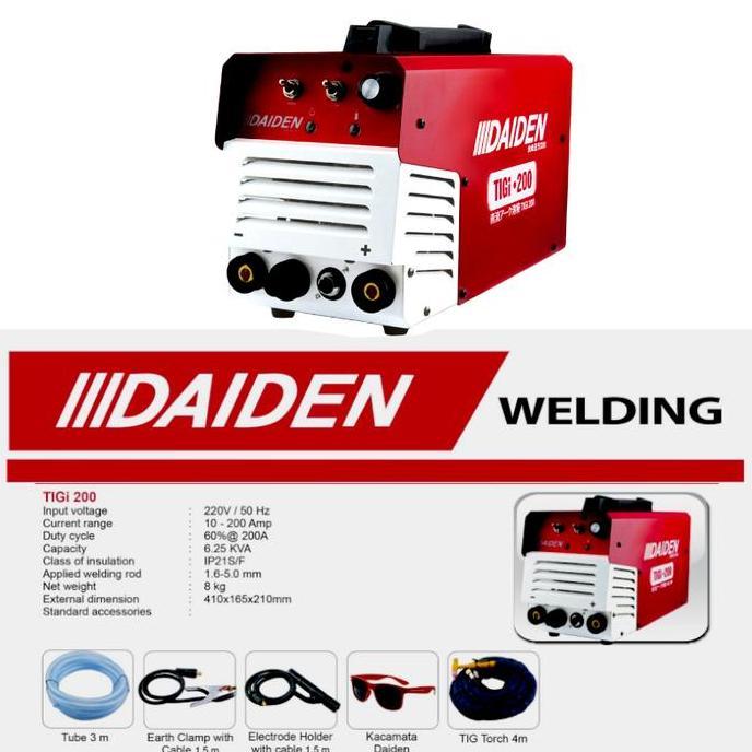 DELLINE Mesin Las DAIDEN TIG 200 AC DC / Travo Trafo Las Inverter 200 DAIDEN