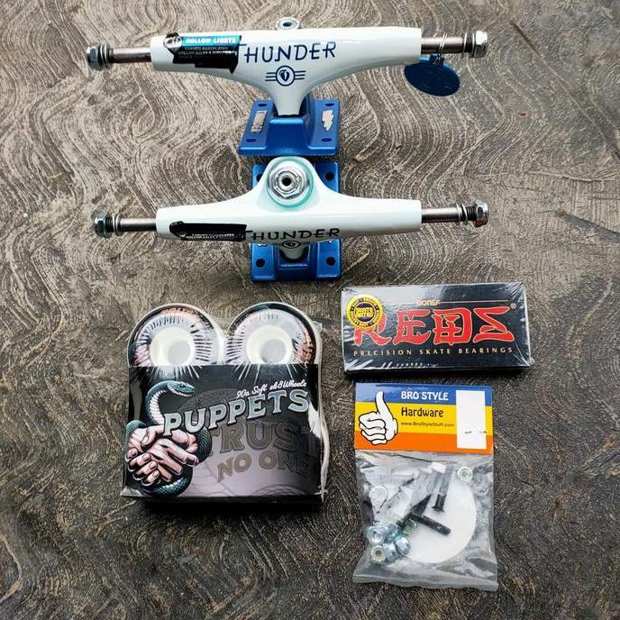 Skateboard paket truck set thunder and various paket lengkap truck wheels bearings
