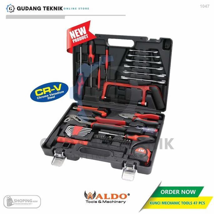 SESARKAL Kunci Perkakas Bengkel SET 47 PCS ALDO 1047 / Kunci Mechanic Tool Set ALDO 1047 - Tool Kit 
