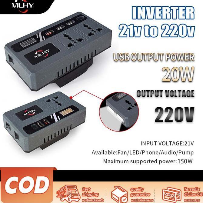 MLHY Inverter 12v24v ke 220v soket Baterai Makita Fast Charging USB 12v soket konverter daya multifu