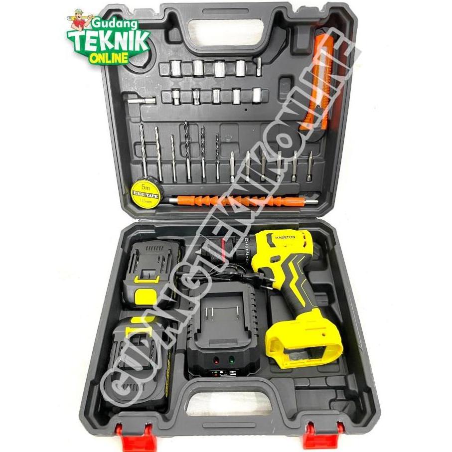 WALMERA Mesin Bor CORDLESS 10mm HASSTON 3075-025 21V / Mesin Bor Tangan BATERAI Kayu Besi Beton 3075