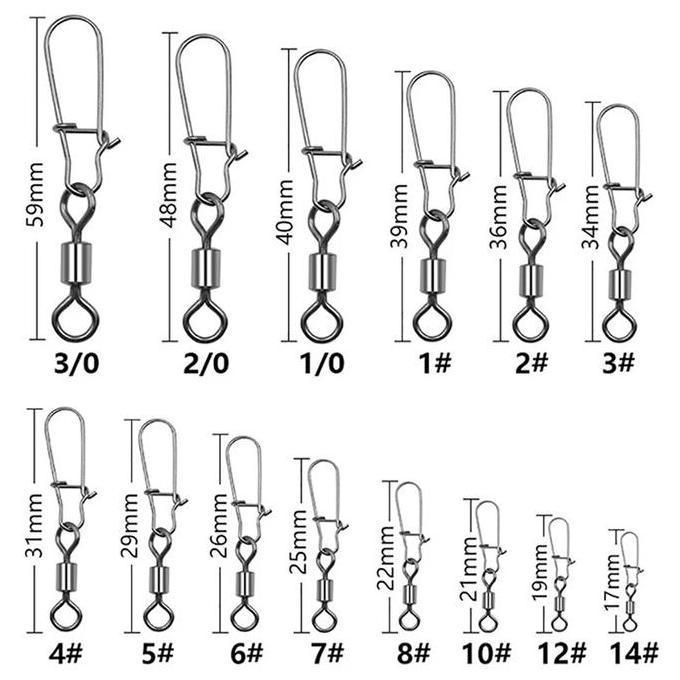 GERAMANK 100pcs Interlock Snap Pancing Snap Kilikili Pancing Baja Tahan Karat