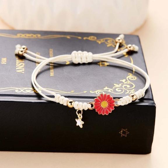 Hemat Ready& Gelang Sunflower Astetic/Gelang Bunga Matahari Daisy Segar Kecil Baru Model Serbaguna G