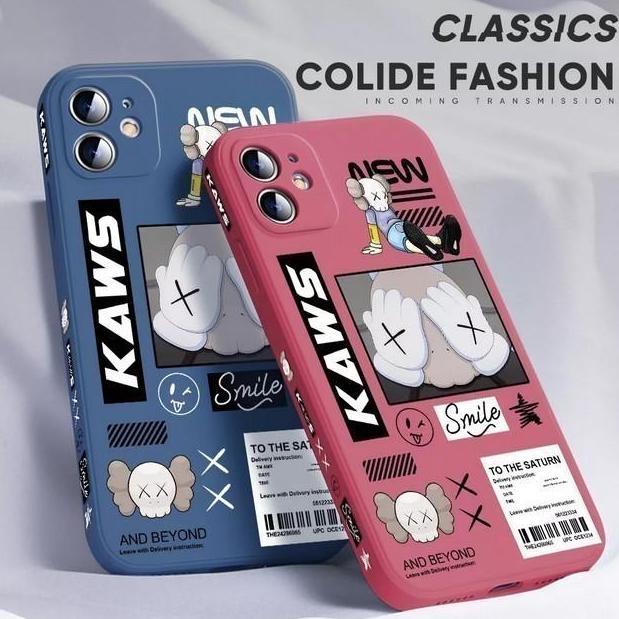 Case untuk Oppo A76 A96 Trendy Smile FREE TALI LANYARD Silicone Square