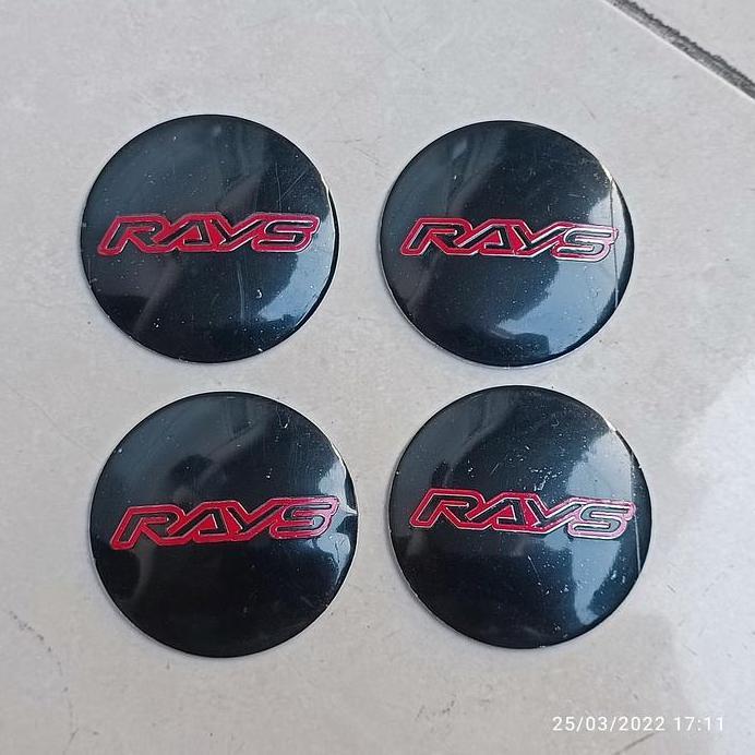 sticker stiker lapisan tutup dop velg mobil logo RAYS 5.6 cm