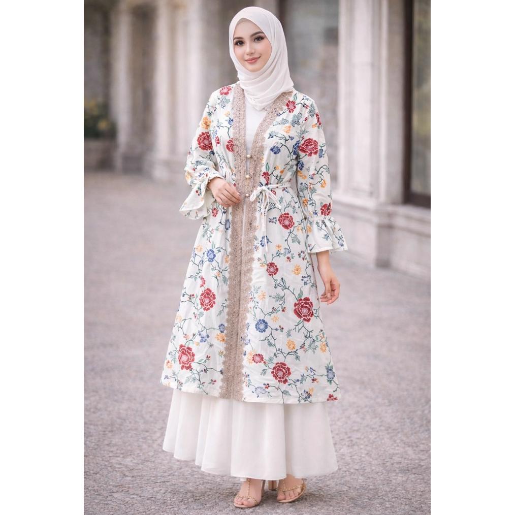 FAVORIT TUNIK BATIK PUTIH TUNIK BATIK RENDA TUNIK BAJU WANITA