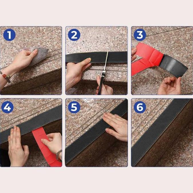 Lakban Tangga Anti Slip Tape Waterproof Flexible Lis Tangga Karet Step Nosing Pengaman Tangga Stiker