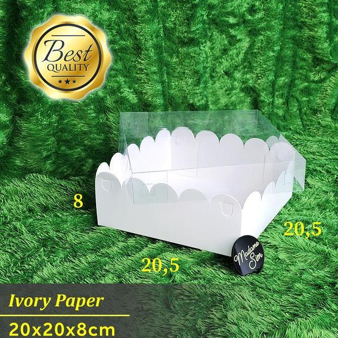 Diskon Box Mika Putih - Dus Bolu - Kotak Brownies - Kardus 20X20X8