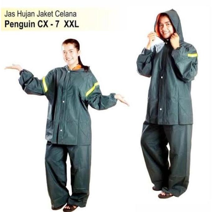Jas Hujan Setelan CX7 Dewasa Rubber/karet Pinguin