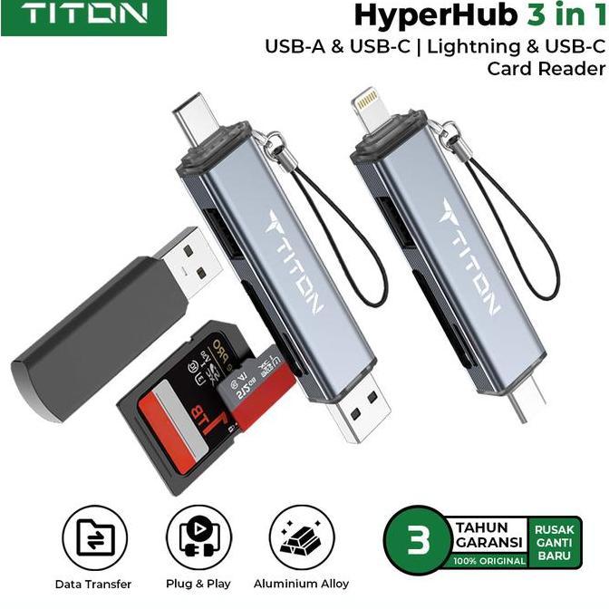 Wiji_boseee - TITON HyperHub Card Reader USB Hub TF Memory Card SD Card Flashdisk OTG USB-A USB-C LI