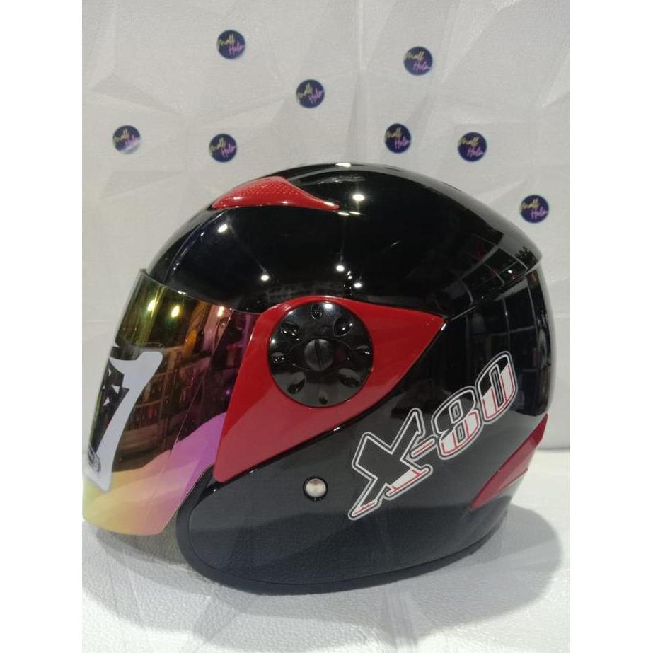 HELM HBC X80 MODEL JP13 1VISION KACA PELANGI