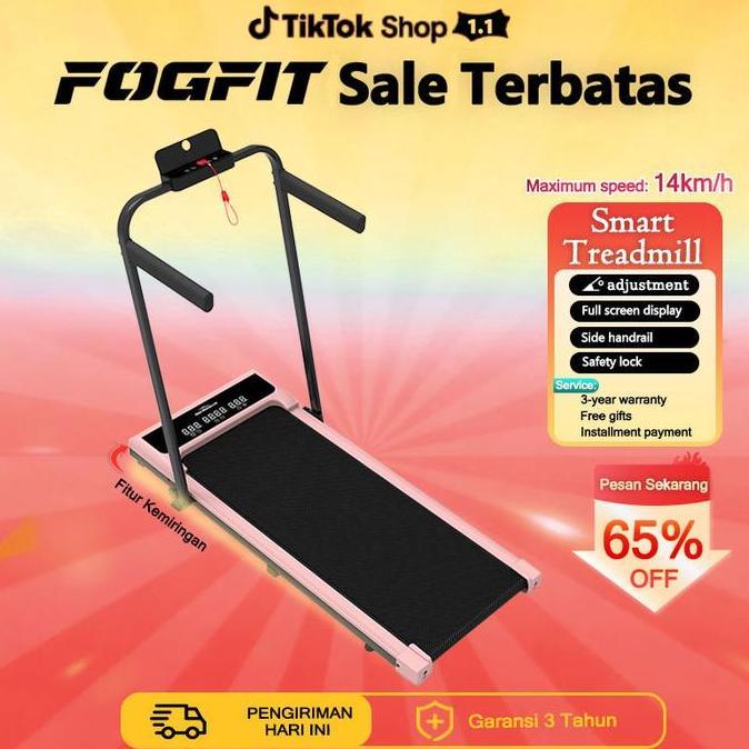 VABALIKA_ - GARANSI 5 TAHUN1.1 FOGFITT TREADMILL PORTABLE ELEKTRIK | WALKING PAD UNTUK JALAN SANTAI 
