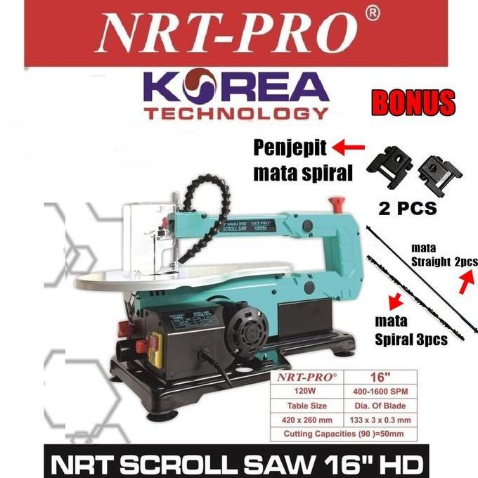 AHROKA Scroll Saw 16"  Mesin Gergaji Meja Ukir Triplek 90w Scroll saw NRT-PRO