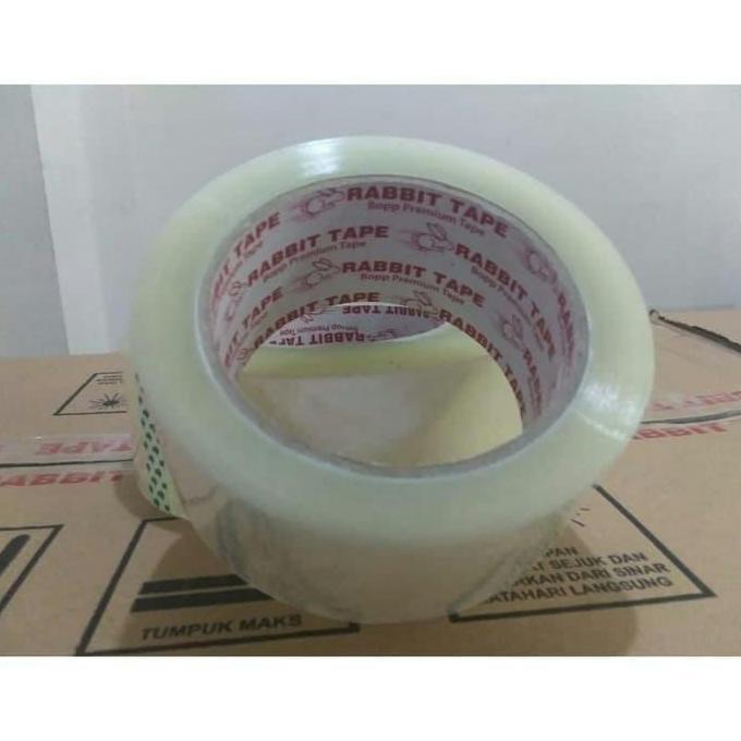 [Dus] Lakban Bening 2 inch x 100yard / Lakban 100 Yard Rabbit Tape OK BS