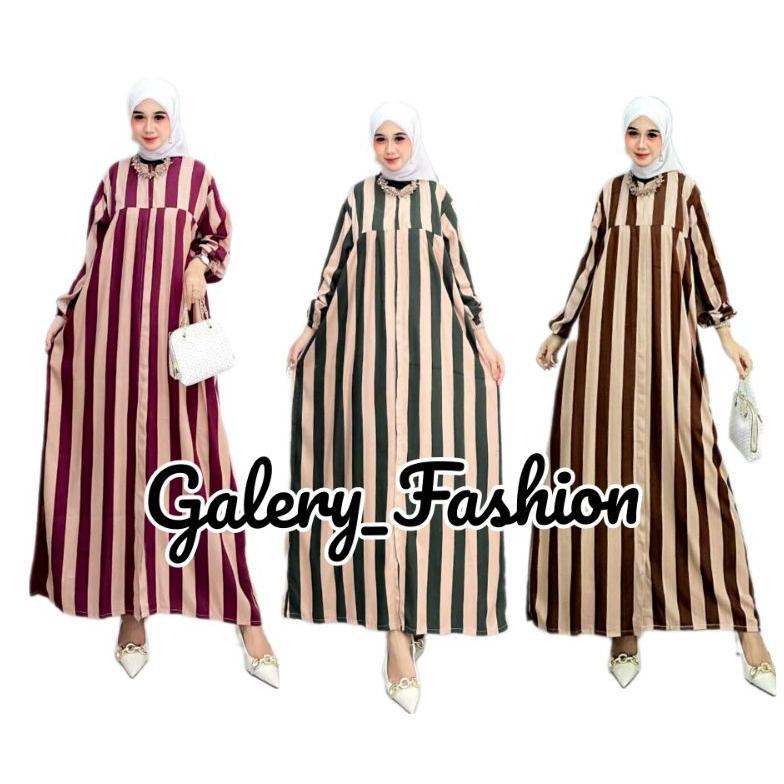 Promo Gamis Midi Salur Ful Kancing/Gamis Dress Maxi Jumbo Motif Blaster Premium/Gamis Wanita Salur F