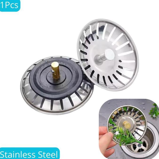 YOGSIXO Saringan Penutup Lubang Bak Cucian Piring Wastafel Filter Pembuangan Air Diameter 7.8cm