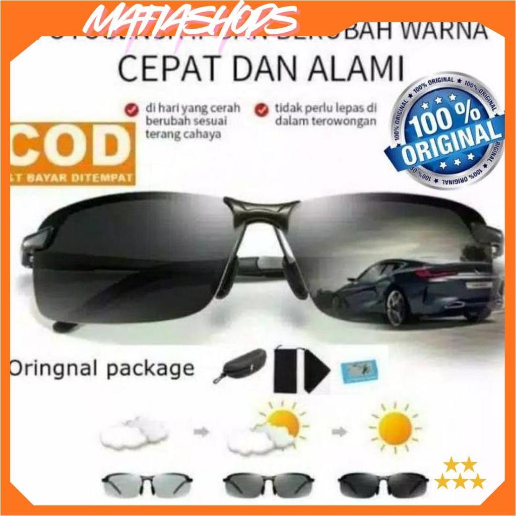 Kacamata Polarized Photochromic Pria Wanita / Kacamata Anti Silau Siang Malam Polarized Photochromic