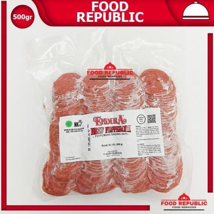 FARAHGUZZ_ - PEPPERONI BEEF / DAGING SAPI PEPERONI 500 GR HALAL TOPPING PIZZA