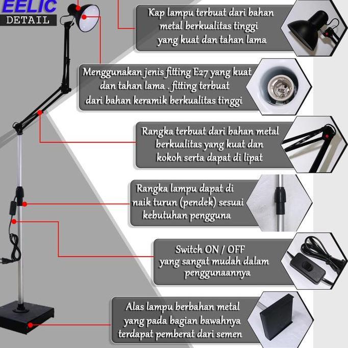 LOGPEF EELIC ELC-J018 LAMPU ARSITEK STANDING LAMP LAMPU BELAJAR ARSITEK MODEL BERDIRI LAMPU ARSITEK 