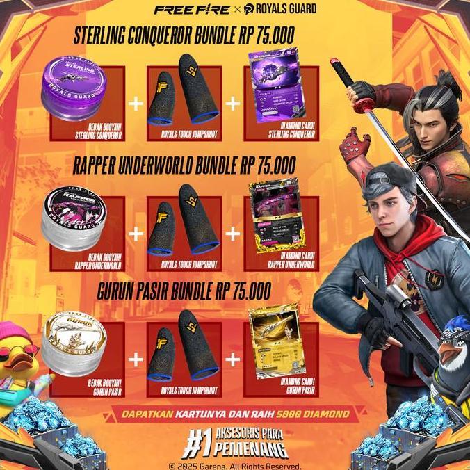 barkisanshop - [free fire jumpshoot bundle] - bedak booyah royals dust solo + royals touch jumpshoot