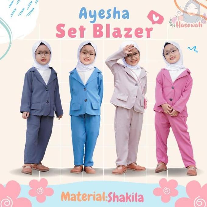 Set blazzer anak ayesha jas blazzer anak perempuan Lembut Muslim