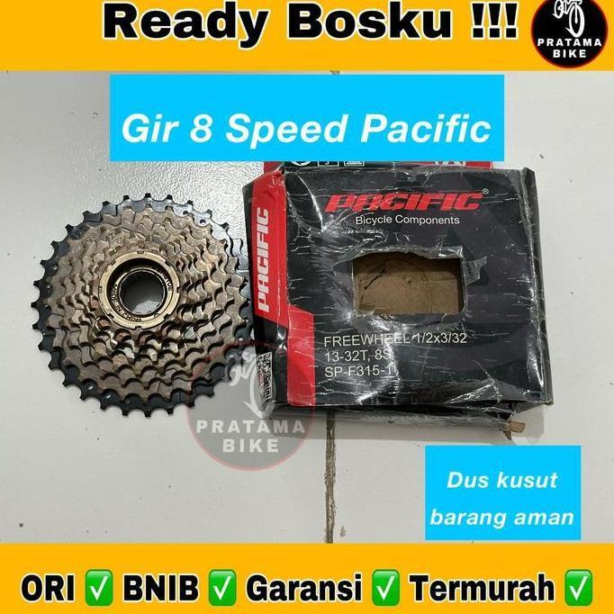 Promo Freewheel Sprocket Gir Ger Susun Tumpuk Sepeda 8 Speed Drat Ulir PACIFIC Diskon