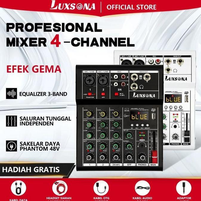 barkisanshop - luxsona mixer 4 channel/mixer audio/99dsp 4 channel mixer mini /amplifier bluetooth m