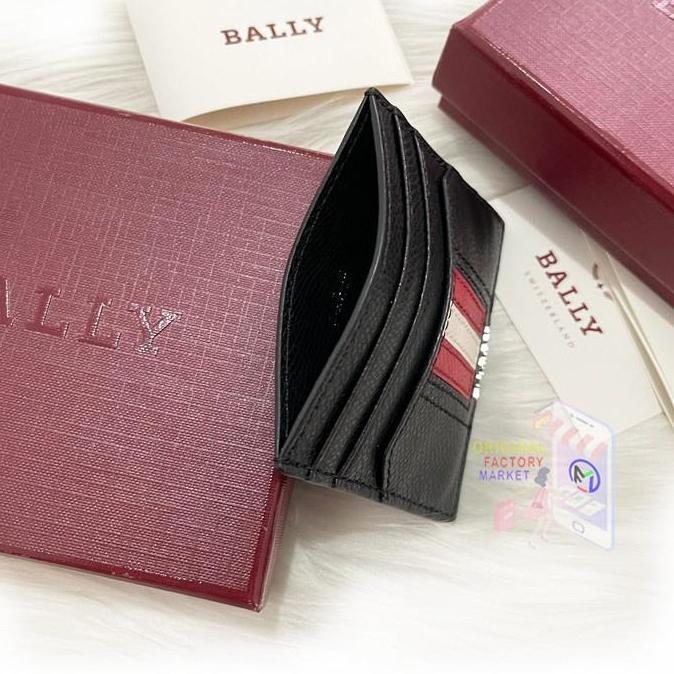 Dompet BALLY Card Case THAR Mens Card Holder Black.