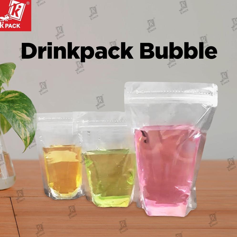 (100 pcs) Standing Pouch Drinkpack / Minuman 250ml Plastik Klip Bening Cairan