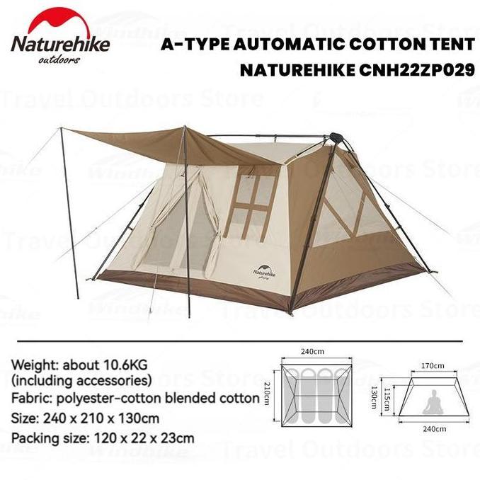 Tenda Glamping 4 Orang Naturehike CNH22ZP029 Tenda Otomatis Layer Kemah Premium Korean Camping Autom