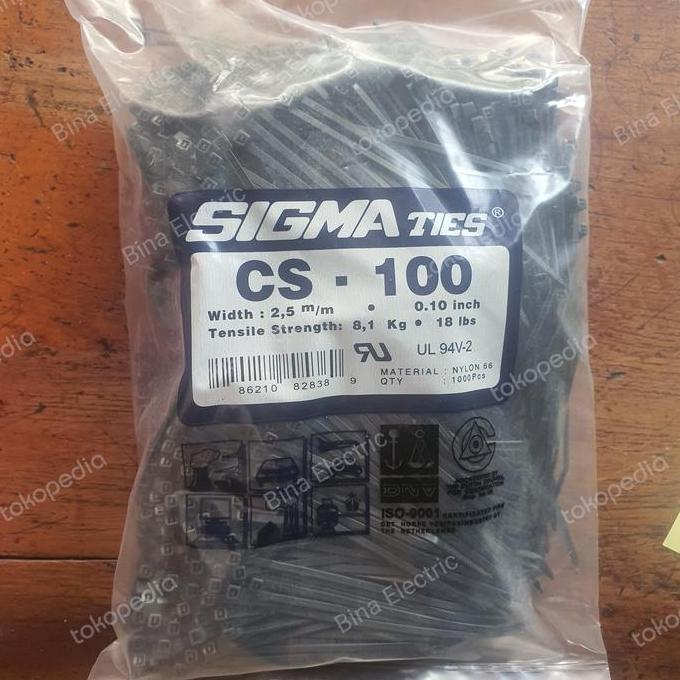 Kabel Ties Sigma CS-100 2.5x100mm isi 1000pcs / Kabel Ties Sigma CS100