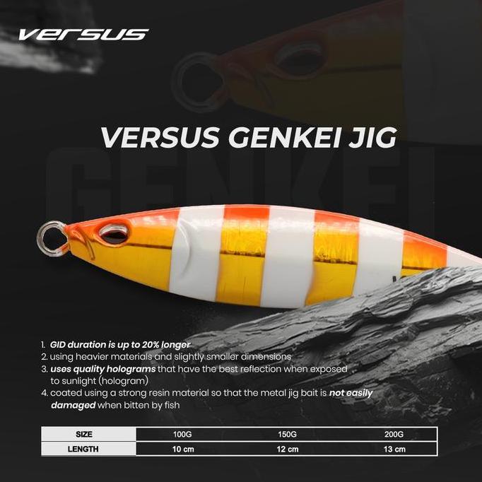 Umpan Jig VERSUS GENKEI JIG Metal Jig 100gr 150gr 200gr Slow Fast Jigging 10cm 12cm 13cm