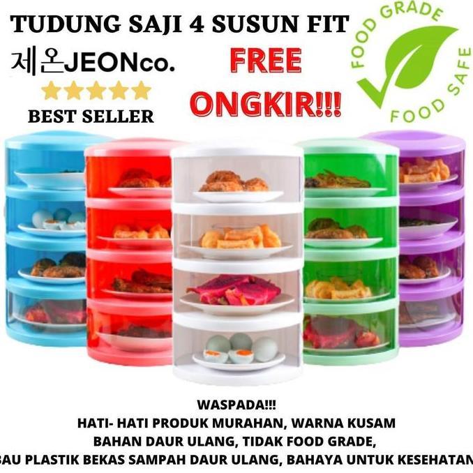 GAVANISHOPJAYA - [COD] RAK TUDUNG SAJI FIT 4 SUSUN TANPA RING LEBIH TEBAL FOOD GRADE COVER TEMPAT PE