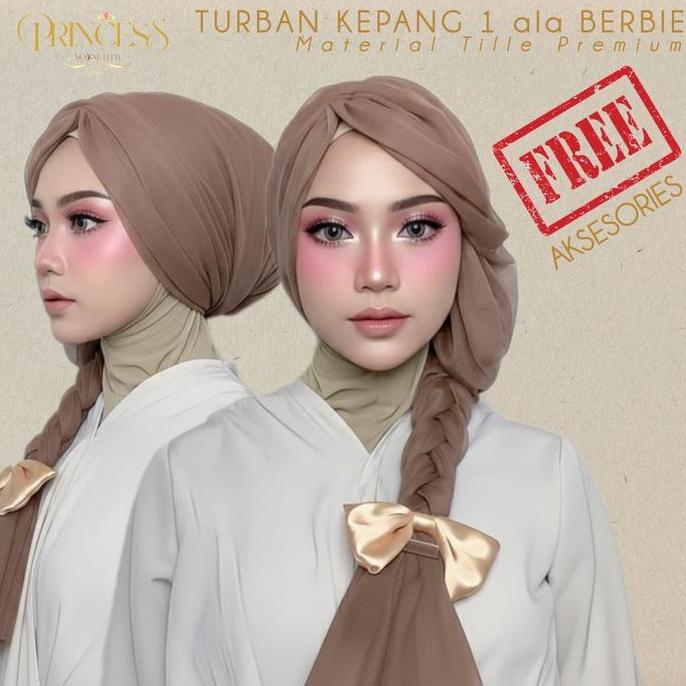 A7FARMSCOOL - PRINCESS NONNETEDY - TURBAN TILE KEPANG 1 INSTAN KARAKTER BARBIE EDITION - HIJAB PESTA