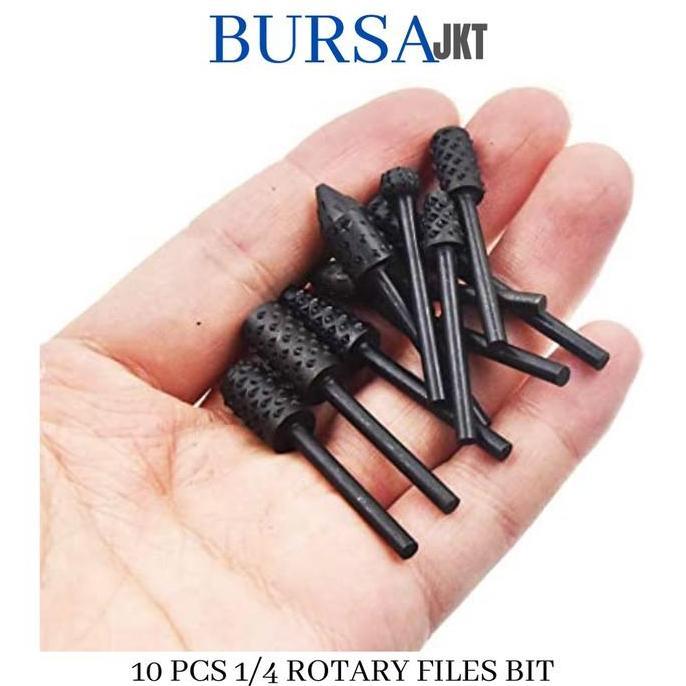 REDDAR MATA BOR TUNER KAYU ROTARY TUNGSTEN FILES DIAMOND 6 MM SET ISI 10 PC