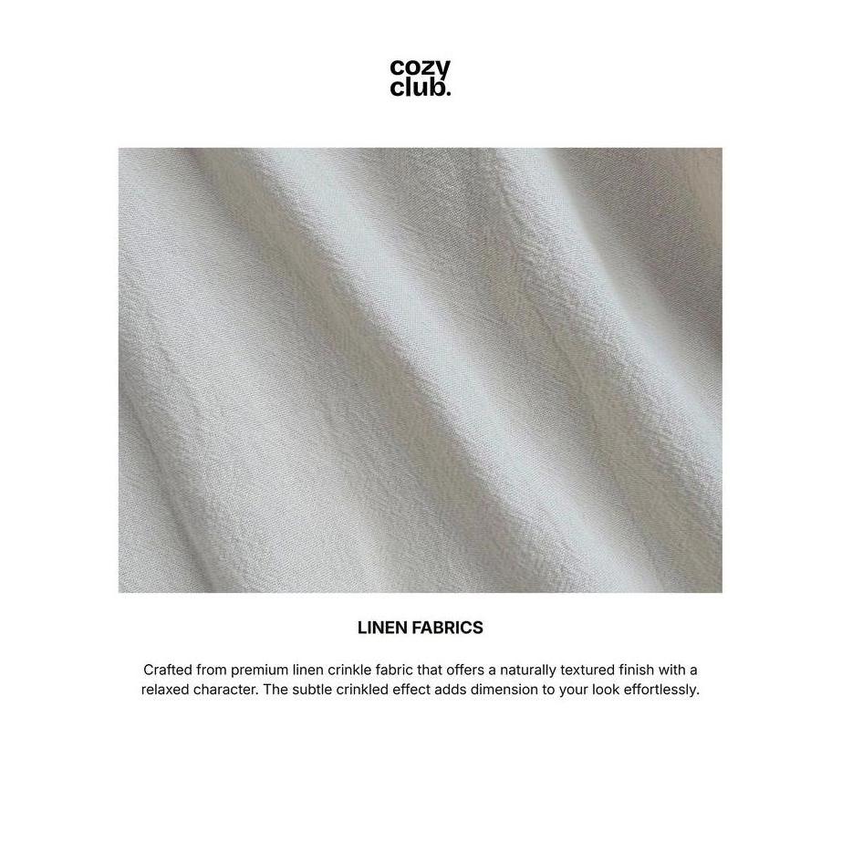COZYCLUB CUBAN BOWLING Shirt Linen Premium | Kemeja Bowling Kerah Terbuka Lengan Pendek Baju Dark Gr
