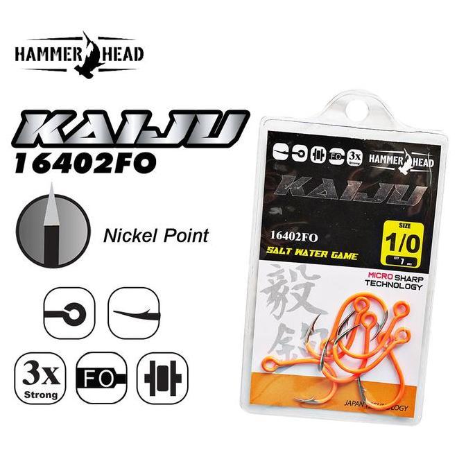 Hammerhead Kail Pancing Kaiju 16402FO Single Hook Minnow Anti Karat Untuk Di Laut