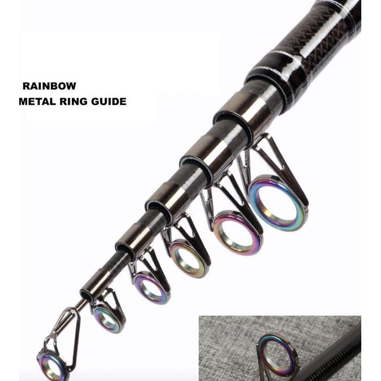 Casting Spinning Joran Pancing Ultralight Ul Pendek Mini Ring Rainbow