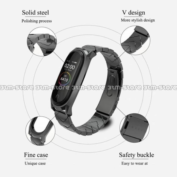 MIJOBS MiBand 5 METAL V SHAPE Stainless Steel Strap Xiaomi Mi Band 5 4