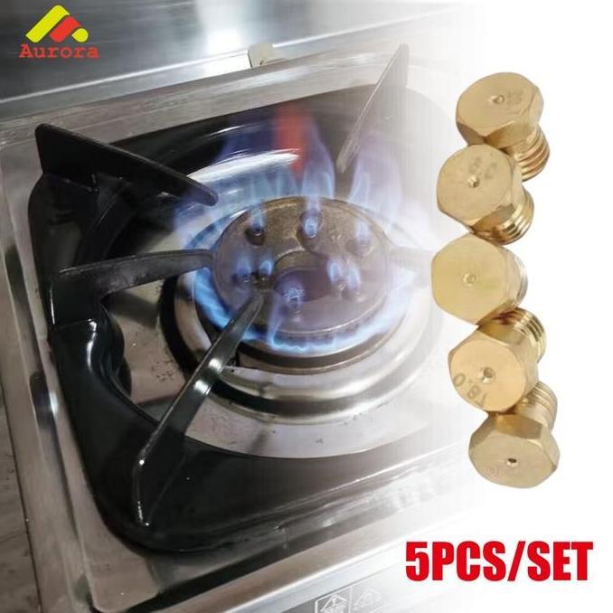 SASCALA 5PCS/Set Spuyer Kompor Tanam Bahan Kuningan Ukuran 0.5/0.7/0.87/1.02MM Untuk Modena Semawar 