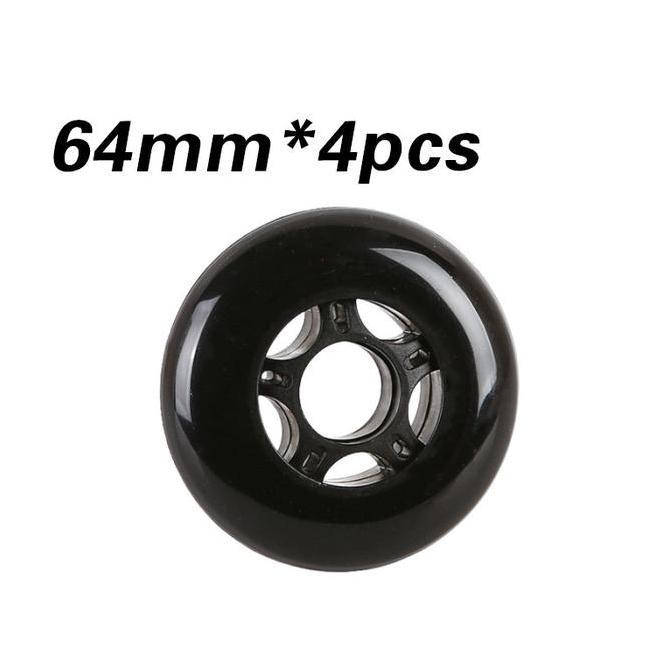 TENNIME 4Pcs 64mm Roda Inline Skate / Roda Sepatu / Wheels Inline Skate PROTOK
